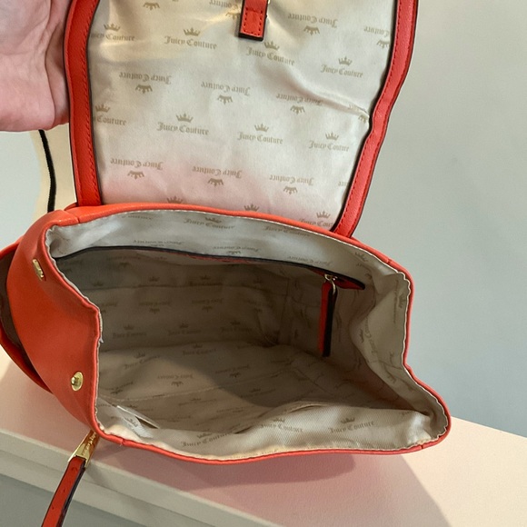Juicy Couture Salmon & Gold Backpack Purse - Picture 5 of 11